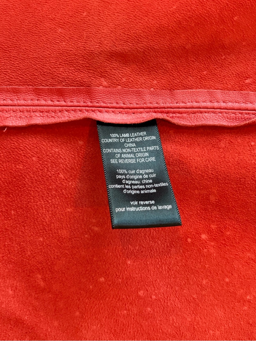 PJK Patterson J. Kincaid Lambskin Leather Raw hem notch top, zip, coral, XS, GUC - Picture 11 of 14